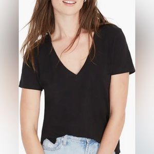 Madewell black Whisper Cotton V-Neck Pocket Tee